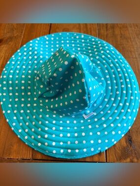 Ruffle Butts Teal Polka Dot Sun Hat